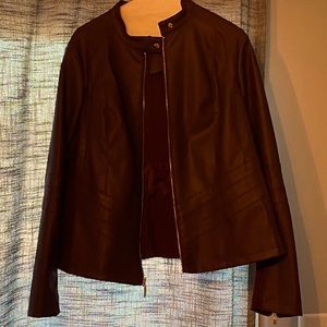 Plum Vegan Leather Lane Bryant Jacket 18/20